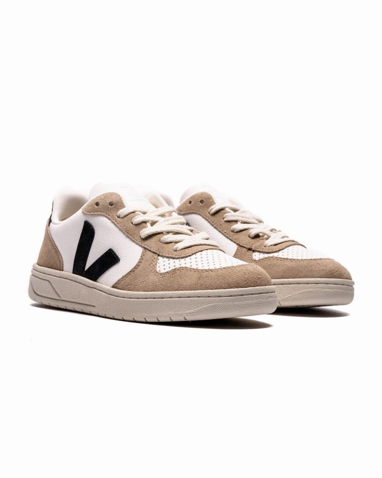 flexible outsole running shoes summer - specific shoes Veja V-10 VX0503138B Sneakers Men's Beige Leather Low Top Comfort Casual Shoes