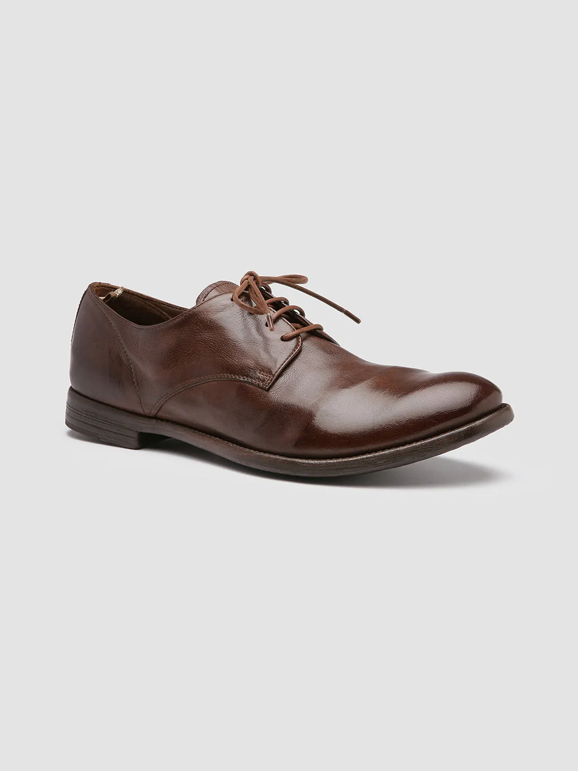 ARC 515 - Brown Leather Derby Shoes Team Meet Stitched Seams