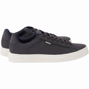 Hugo Boss Men's Rhys Cupsole Tennis Sneaker, Dark Blue steampunk - themed running gear