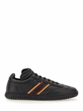 Outdoor sports shoes stain - resistant - coating shoes Black Leather Sneakers With Contrasting Stripes
