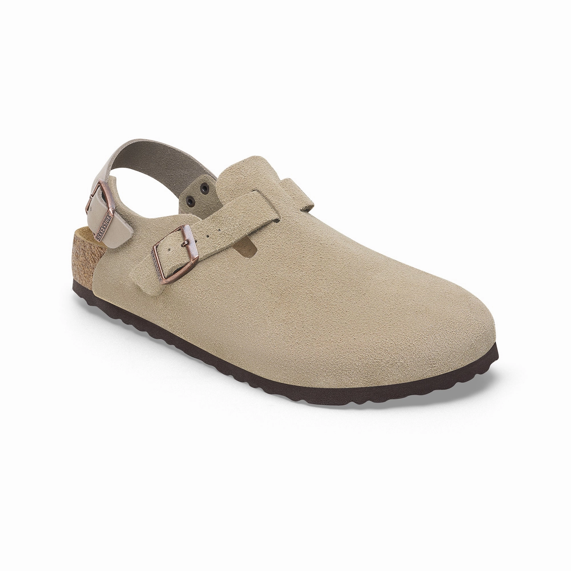 Ankle Strap Design Birkenstock Mens Tokio Taupe Suede Sandals