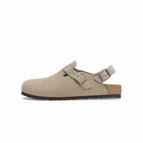 Birkenstock Mens Tokio Taupe Suede Sandals Heel Strap