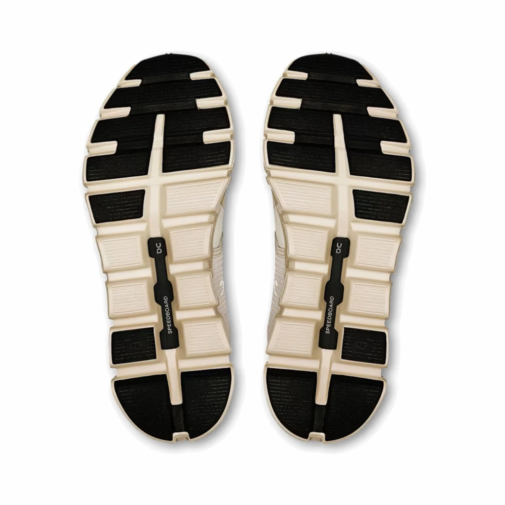 On Women's Cloud 6 Waterproof Sneaker in Pearl/Cream Midday Step Travel Walker