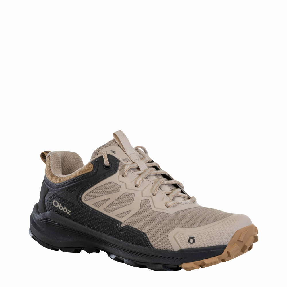 Oboz Women's Katabatic Low Hiker in Snow Leopard Tan/Black Anti-Puncture Sole Outdoor Experience