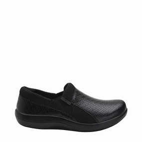 Fall look Alegria Women's Duette Slip Resistant Slip On in Black Woven