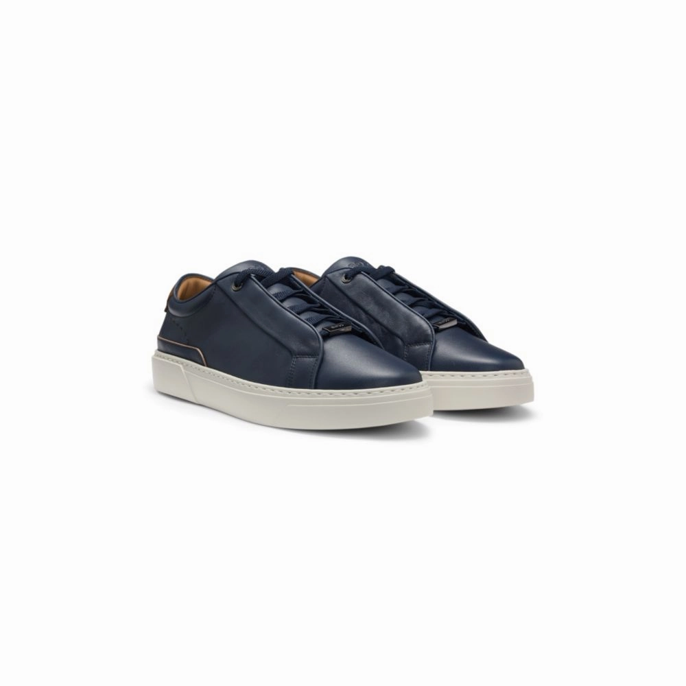 sporty sneakers Lightweight Performance Gary leather trainers with suede backtab