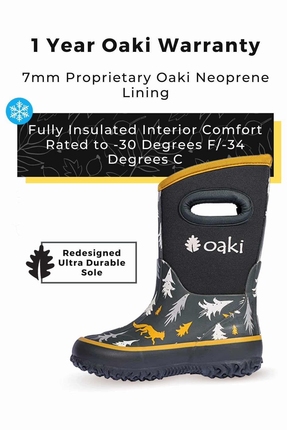 Wildlife Tracker Neoprene Rain/Snow Boots Cute Heels