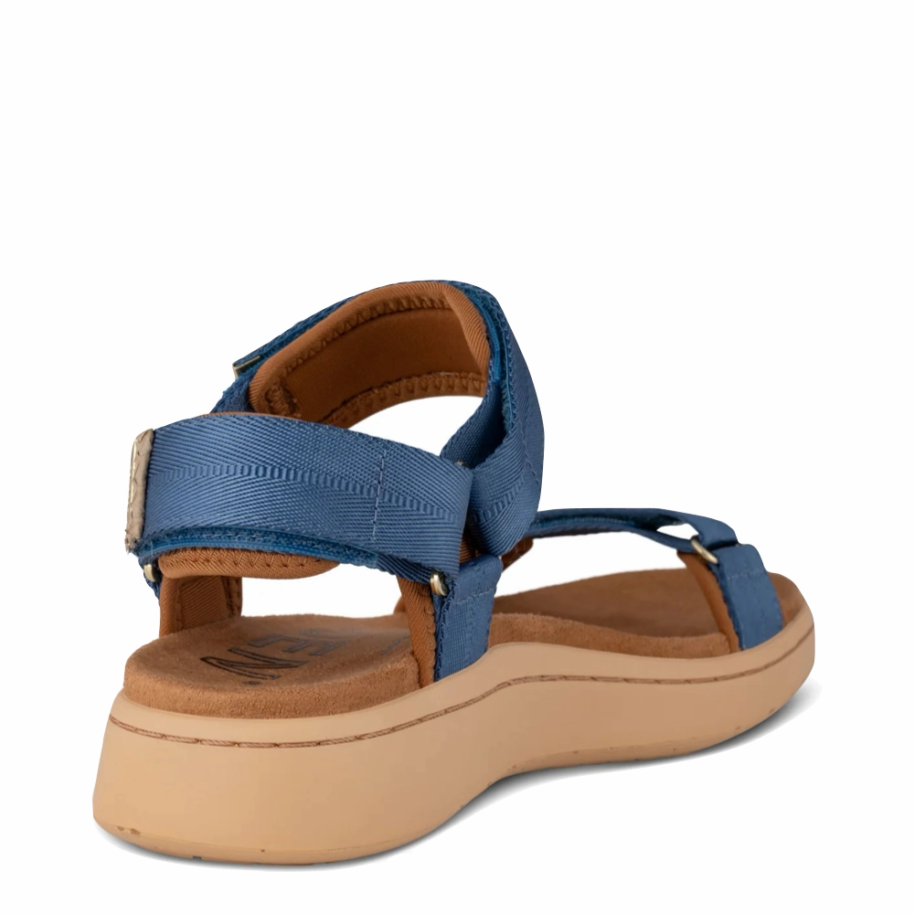 Woden Women's Line Strap Sandal in Old Denim Blue Elegant Summer Footwear