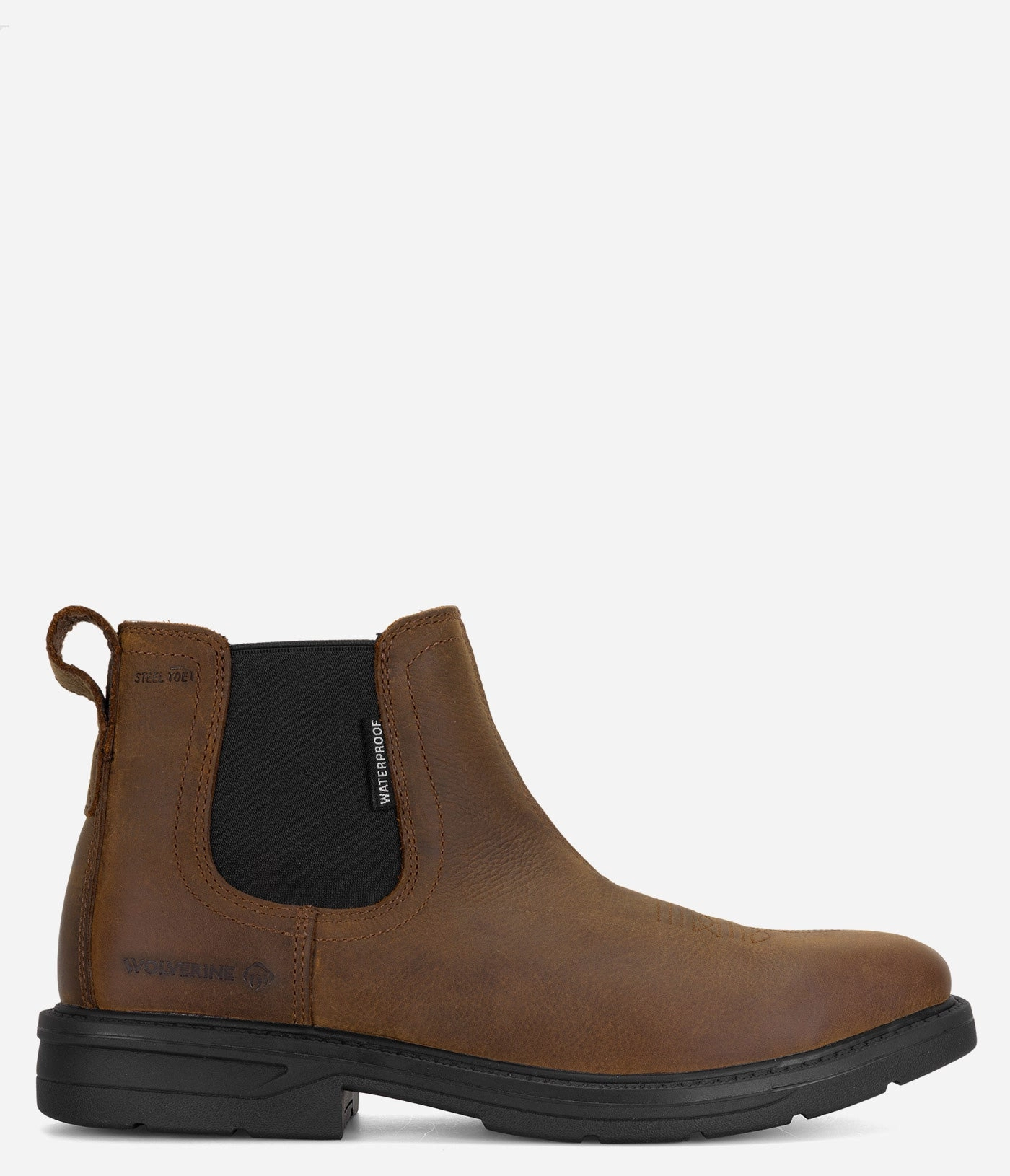 Wolverine Rancher Level Chelsea Slip-On Steel-Toe Work Boot - Men Compact Build Insulated Fit