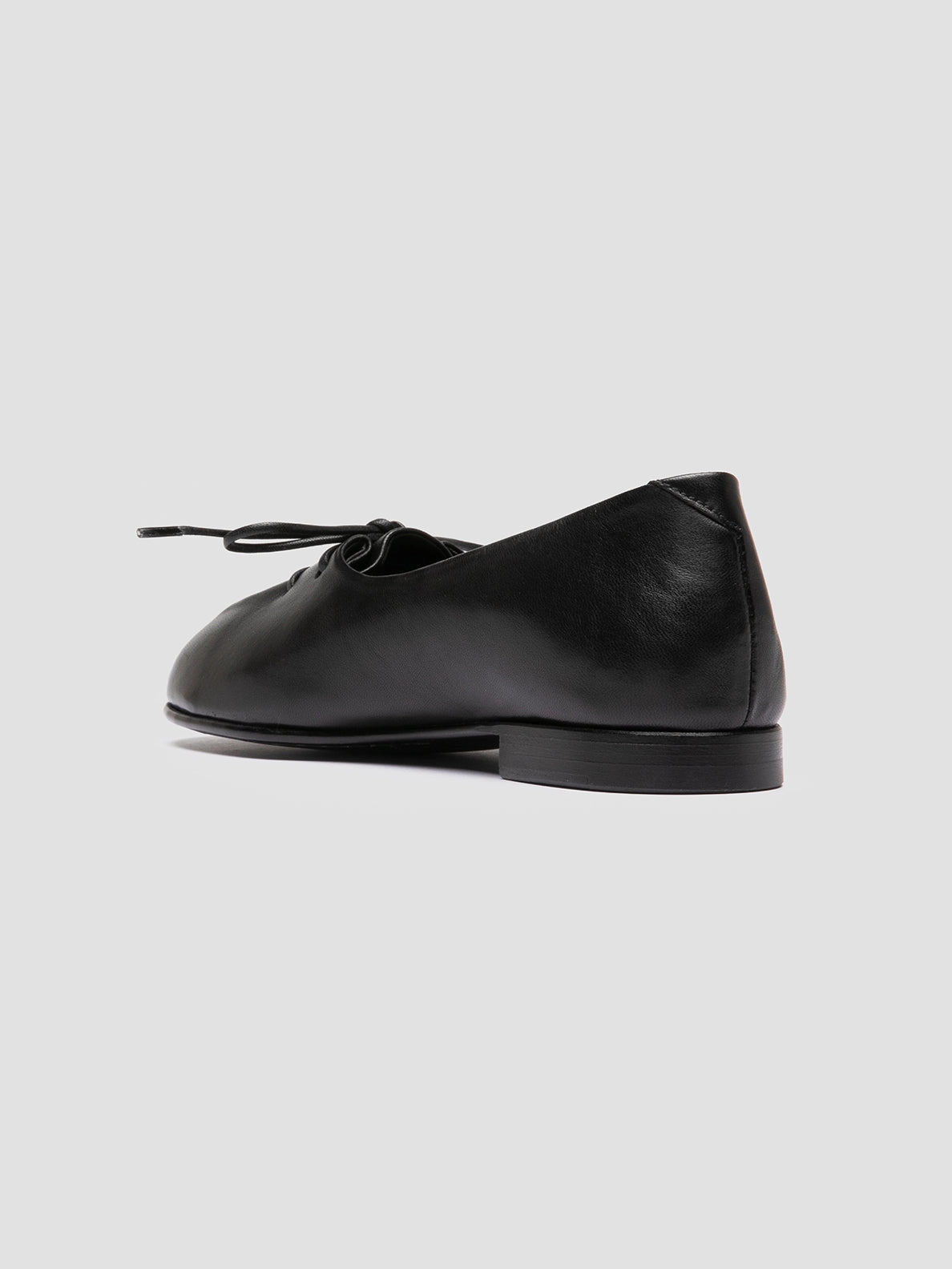 OLIVER 102 - Black Leather Ballerina Shoes Power Step
