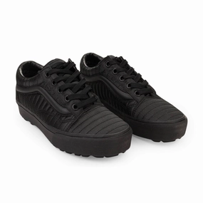 X OC PADDED OLD SKOOL LUG PLATFORM BLACK SNEAKERS mountain - running Agility Training
