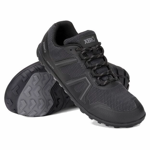night - running safety Xero Shoes Mesa Trail MXM-BLK Men's US 8 Black Waterproof Running Shoes TF5230